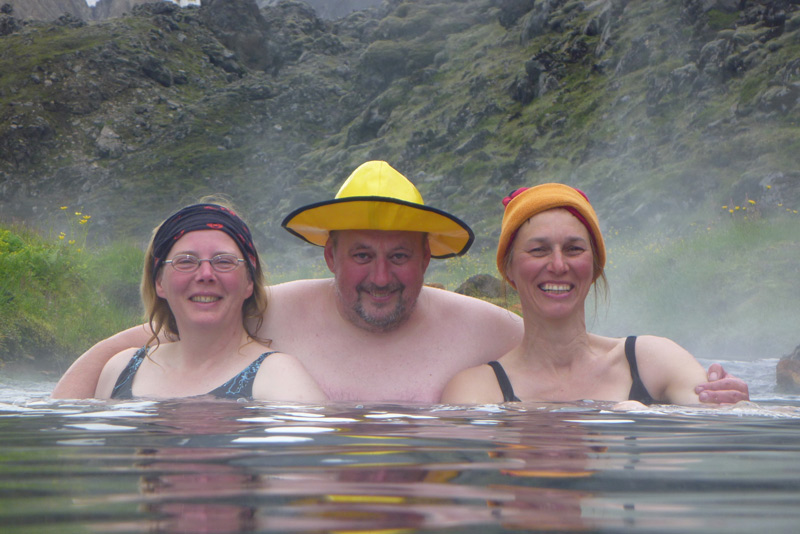 Im Hot Pool von Landmannalaugar