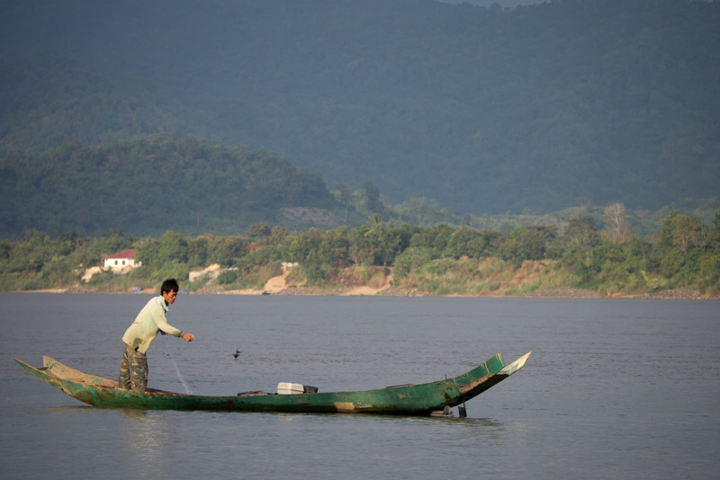 Fischer auf dem Mekong